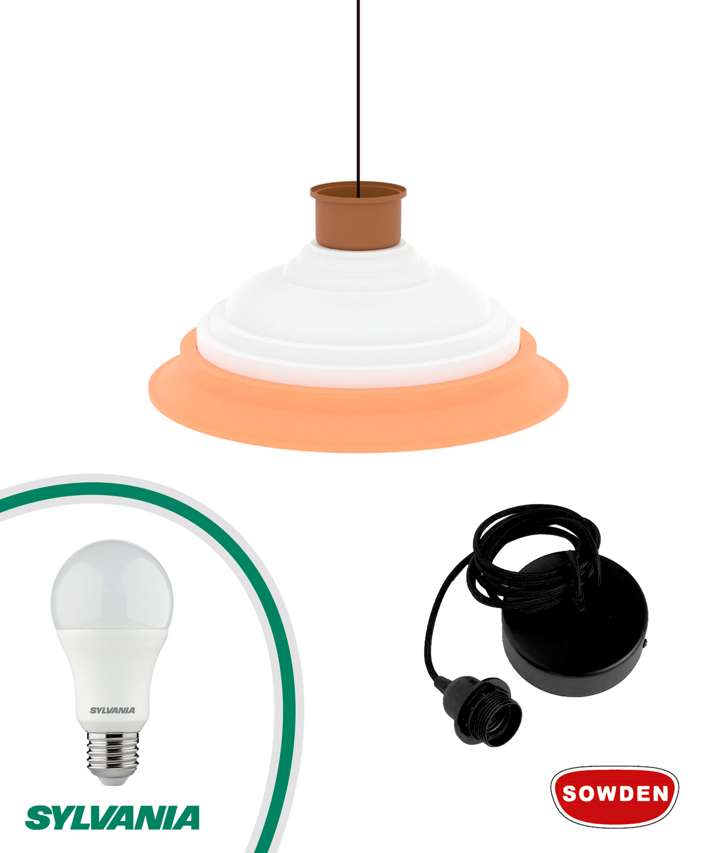 Kit Abajur CL5 com Florão & Lâmpada 1521LM E27 4000K
