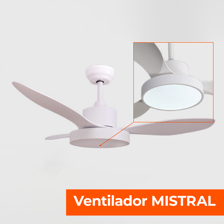 Ventilador LED Mistral 22W 2680LM & CCT ajustável (Branco/Preto)