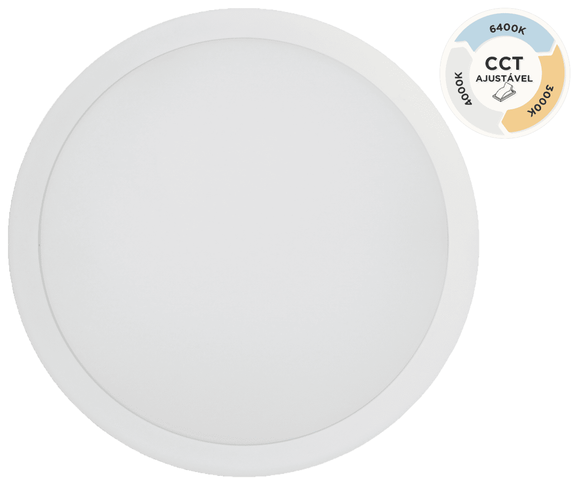 Downlight LED Redondo Encastre Branco 24W 2400LM & CCT ajustável