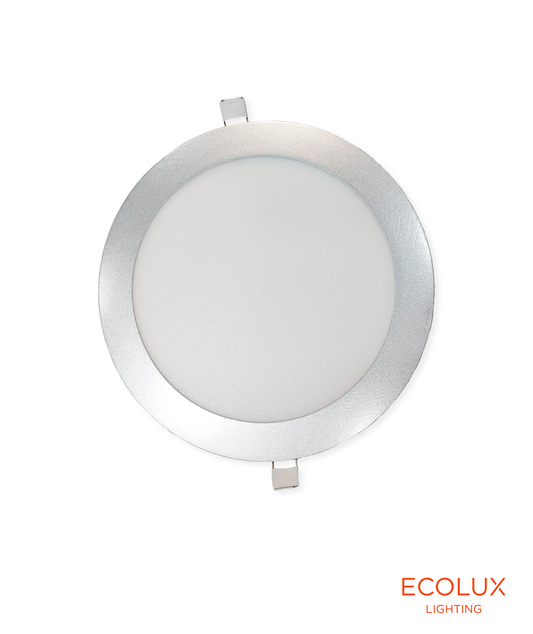 Downlight Encastrar LED Dogma Redondo Prateado 12W 1080LM (3000K/4000K/6000K)