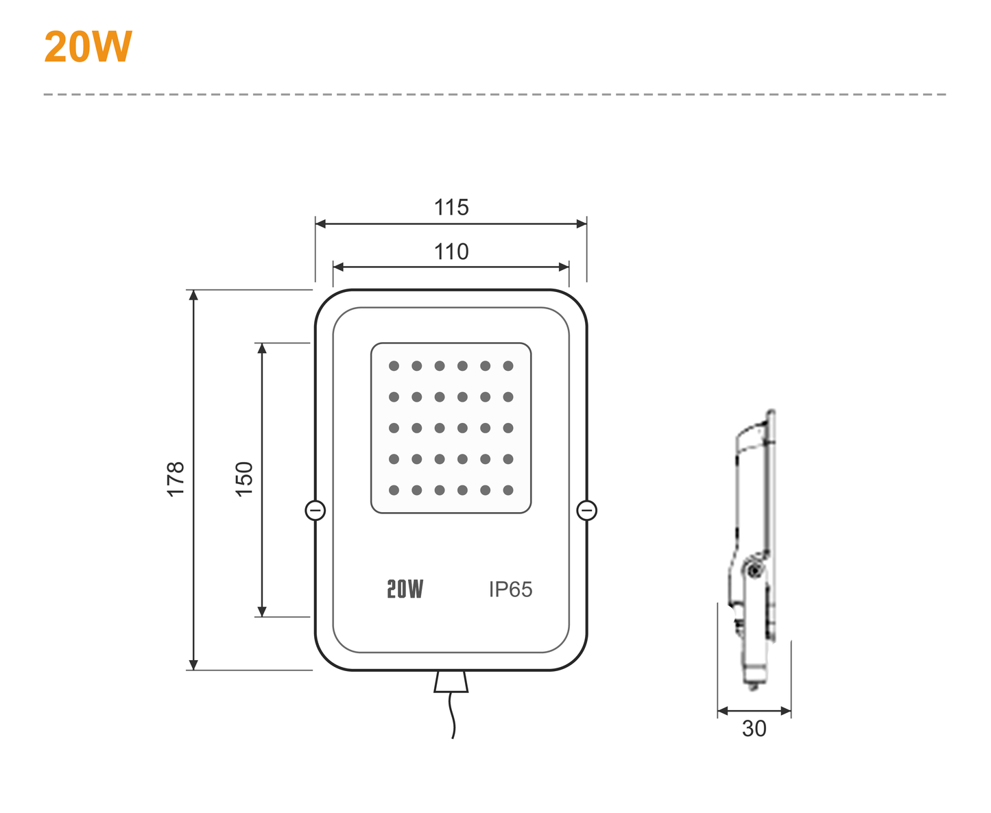 Projector Combo 20W CCT IP65