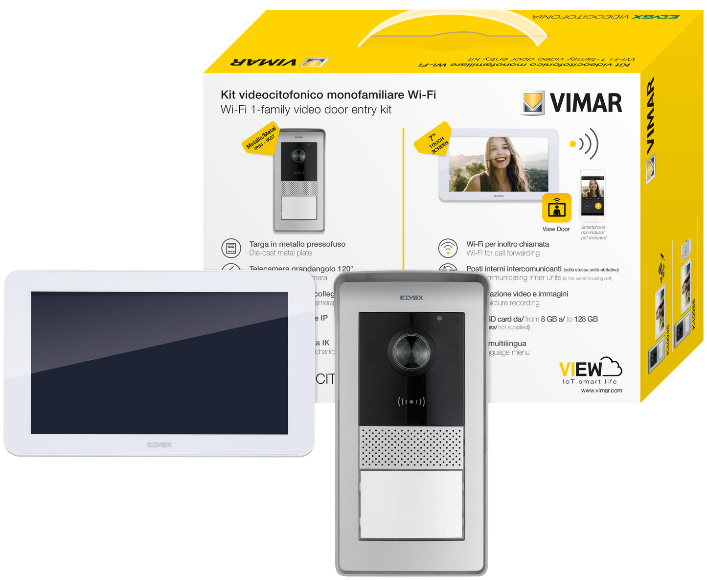 Kit Videoporteiro Unifamiliar Wi-Fi c/Monitor 7" Elvox K42955