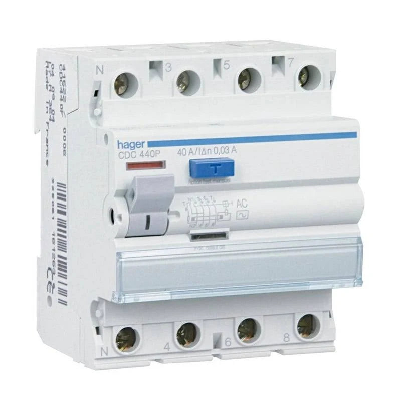 Interruptor Diferencial 4P 40A 30mA Tipo AC 4 Módulos