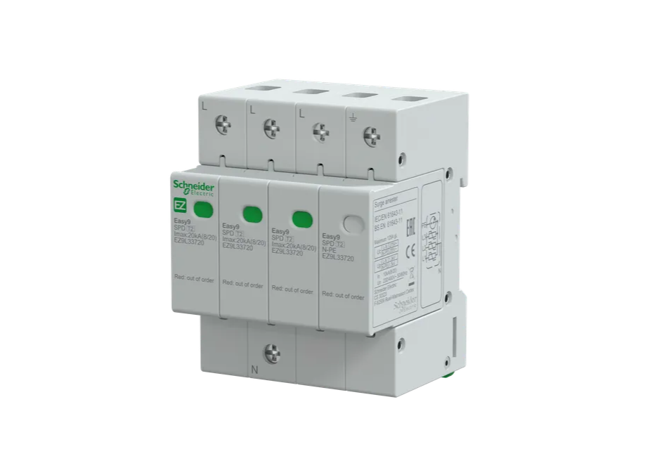 Descarregador Sobretensões Tipo 2 3P+N 20KA 400V Easy9