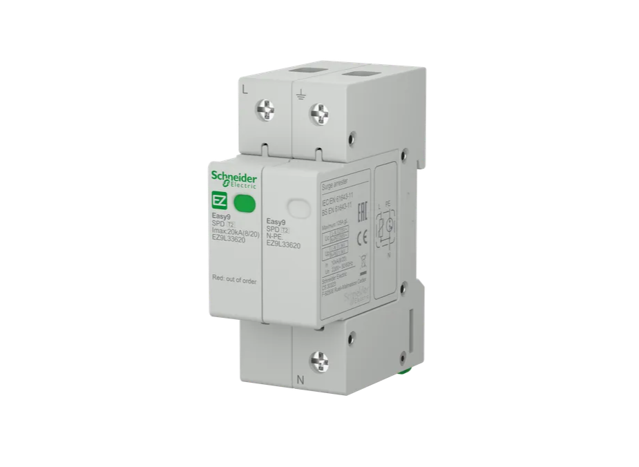 Descarregador de Sobretensões Tipo 2 1P+N 20KA 230V Easy9