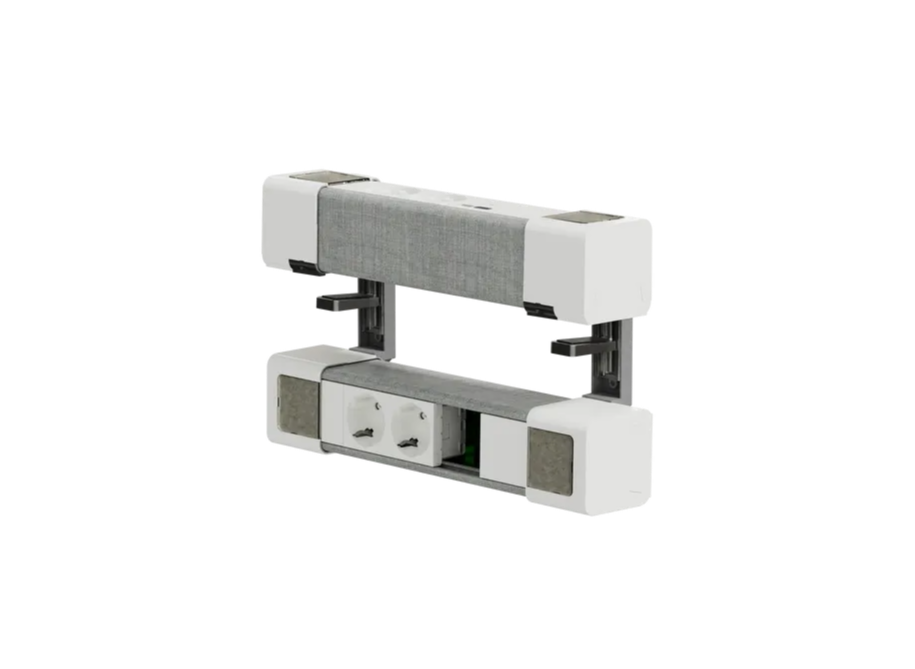 Dual Kit 2 2PT /USB A+C / RJ Branco e Alumínio